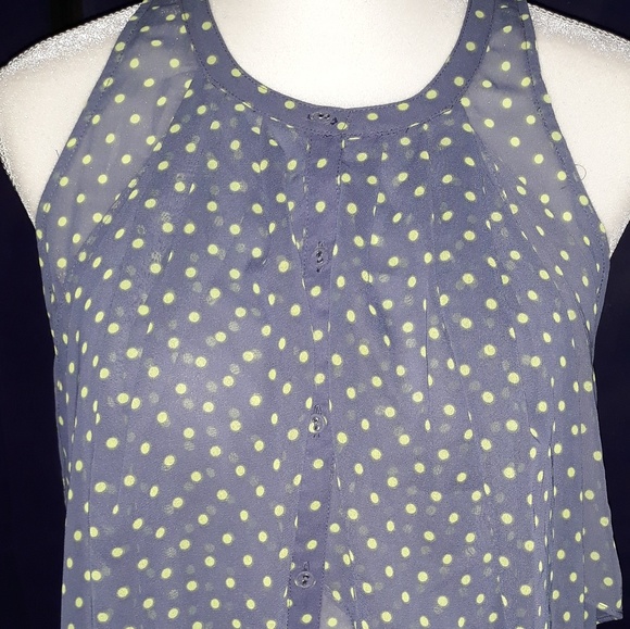 NWT Vera Wang polka junior girl button down blouse - Picture 2 of 8